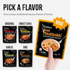 Chung Jung One O'Food Rose Spicy Carbonara Tteokbokki, Gluten-Free Korean Rice Cakes, Authentic Spicy Korean Street Food Snack, Perfect with Cheese and Ramen Noodles, Ready to Eat, No MSG, No Corn Syrup, Pack of 2