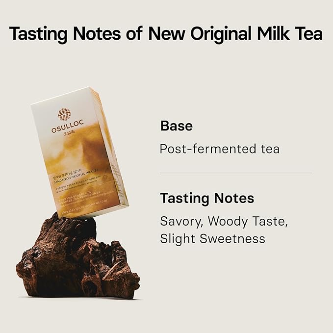 OSULLOC Original Milk Tea (7oz X 10 Packets), Easy on-the-go Stick type Powder Blended tea, Milk Tea with Woody flavored tea & creamy milk
