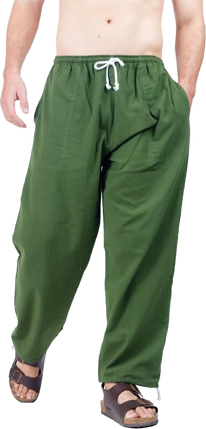 Baggy Sweatpants Men Cotton, Drawstring Lounge Pants, Relaxed Fit, Ideal for Comfort