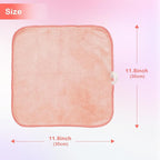 Makeup Remover Cloth 12 x 12 Inch, Reusable Makeup Remover Towels for Washing Face, 6 Pack Washable Microfiber Face Cloth Fast Drying Washcloth, Brown/Coral/Green