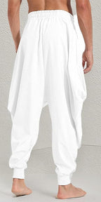 AITFINEISM Men's Drawstring Aladdin Hippie Harem Pants Loose Drop Crotch Trousers