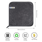 SINLAND Microfiber Face Cloths Reusable Makeup Remover Washcloths Super Soft and Absorbent Fingertip Face Towels for Sensitive Skin Women 12 x 12 Inch 3 Pack Grey