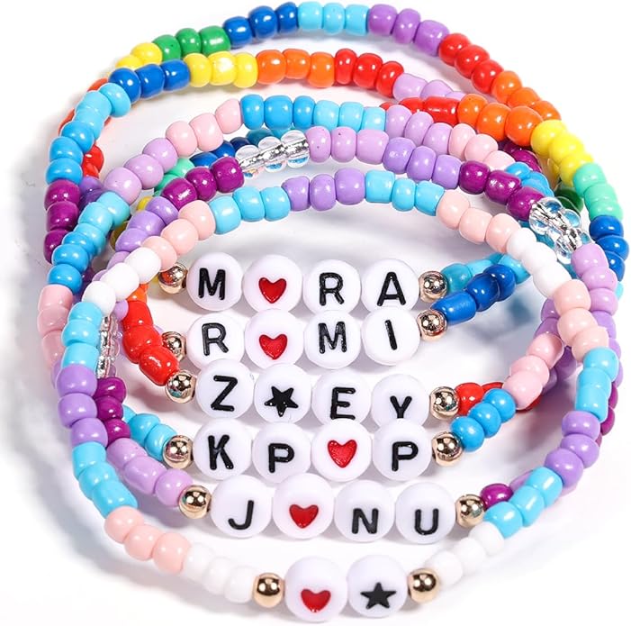 AICase for Kpop Merch Cosplay inspired Bracelets Outfit Costume 6 Pcs Stackable Stretch Friendship Beaded Bracelets for k pop Unique Merchandise Jewelry Gifts for Fans Women Christmas Stocking_58