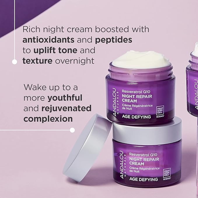 Andalou Naturals, Night Repair Cream Fruit Stem Cell, 1.7 Ounce