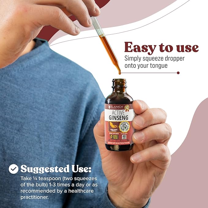 Active Ginseng Korean Red Panax Ginseng with Natural Ginsenosides - Liquid Delivery for Better Absorption - Supports Healthy Energy, Vitality, Mood and More