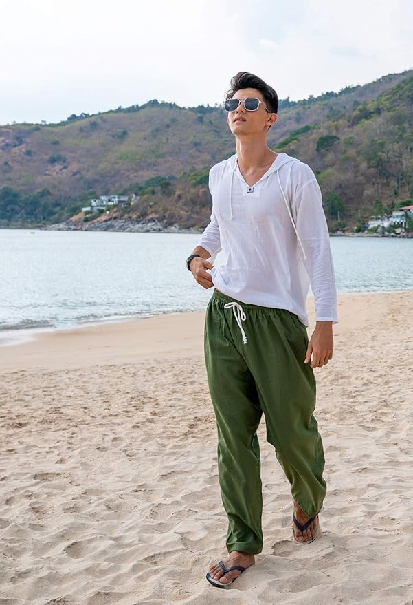 Baggy Sweatpants Men Cotton, Drawstring Lounge Pants, Relaxed Fit, Ideal for Comfort