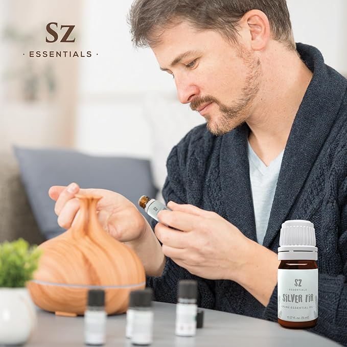 Silver Fir Essential Oil - Delightful! 100% Pure and Natural Undiluted Oil, Therapeutic Grade & Vegan, Extracted from Abies Alba Fresh & Woody with Earthy Overtones - 0.17oz (5ml)