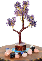 Amethyst Crystal Tree of Life-Birthday Gifts for Women-Spritual Gemstone Chakra Tree-for Positive Energy-Handcrafted Fengshui Tree-for Home & Office Decor-Purple Healing Crystal Quartz Tree-10" Size