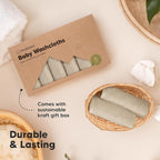 6-Pack Baby Washcloths - Soft Absorbent Viscose from Bamboo Wash Cloths for Babies, Kids, Toddlers, Infant, Newborn Bath Towels, Gentle on Sensitive Skin, 10x10 Reusable Face Towels (Toast)