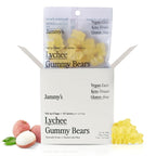 Jammy's™ - Lychee Gummy Bears | Sugar-Free & Vegan-Friendly | Keto-Friendly, Gluten-Free, Low Carb, High Fibre & Naturally Fruity | Delicious, Soft & Chewy | Box of 6 x 50g Bags