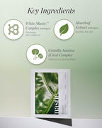 MASTINA White Mastic Face Mask (Heartleaf Calming, 4 pc) Premium Korean Skin Care for Soothing & Deep Moisturization. Sensitive Tired Skin White Mastic Cica Vegan Sheet Masks