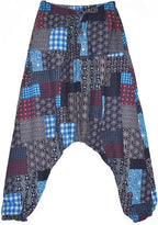 AITFINEISM Men's Drawstring Aladdin Hippie Harem Pants Loose Drop Crotch Trousers