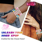 AICase for Kpop Merch Cosplay Inspired Bracelets Outfit Costume 5 Pcs Stackable Stretch Friendship Beaded Bracelets for k pop Merchandise Jewelry Gifts for Fans Women Christmas Stocking_57