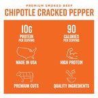 Chef's Cut Real Steak Chipotle Cracked Pepper Jerky, 2.5 Ounce (4 Pack)