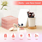 Makeup Remover Cloth 12 x 12 Inch, Reusable Makeup Remover Towels for Washing Face, 6 Pack Washable Microfiber Face Cloth Fast Drying Washcloth, Brown/Coral/Green