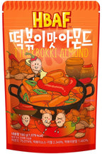 [Official Gilim HBAF Brand] Korean Seasoned Almonds 3 Flavor Pack Mix (Laver, 1 x 190g, Honey Butter, 1 x 190g, Tteokbokki, 1 x 190g)