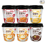 Yopokki Instant Tteokbokki Assorted Cup (Spicy 2, Cheese 2, Onion 1, Jjajang 1, Set of 6) - Korean Street Food with Sweet and Moderately Spicy Sauce, Quick & Easy to Prepare