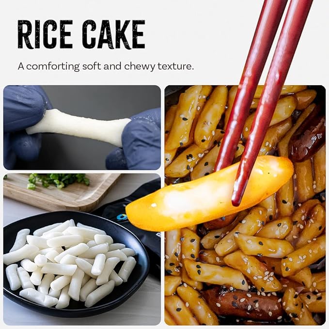 O’Food Tteokbokki Korean Rice Cakes – [Sweet Chili | Pack of 2] – Gluten-Free (Except BBQ), Healthy/ Savory/ Bold/ Fiery, 0 Cholesterol/ 0 Trans Fat/ No MSG/ No Corn Syrup, Spicy Street Snack, Ready in Minutes