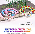 AICase for Kpop Merch Cosplay Inspired Bracelets Outfit Costume 5 Pcs Stackable Stretch Friendship Beaded Bracelets for k pop Merchandise Jewelry Gifts for Fans Women Christmas Stocking_57