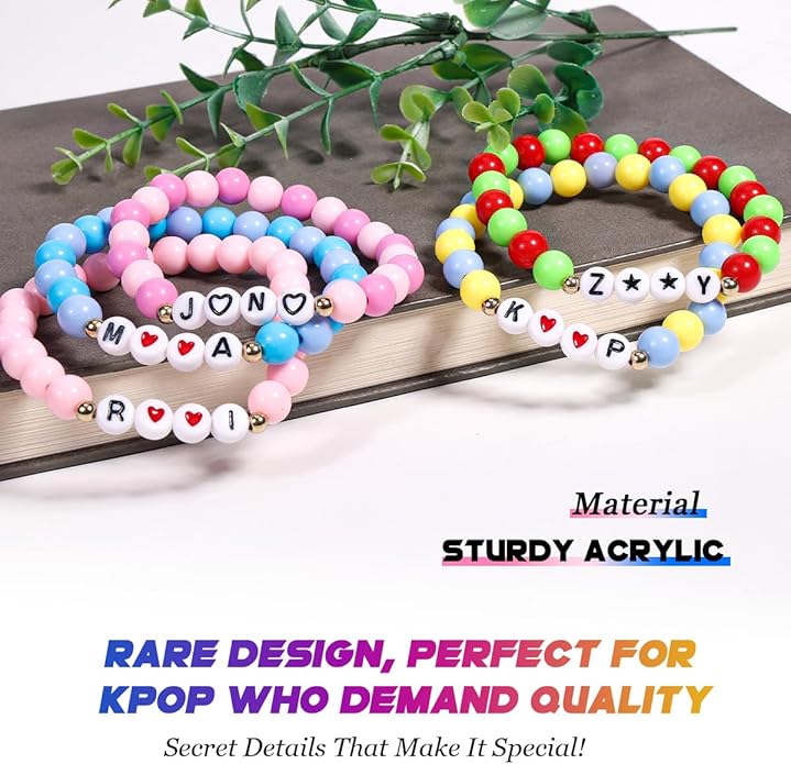 AICase for Kpop Merch Cosplay Inspired Bracelets Outfit Costume 5 Pcs Stackable Stretch Friendship Beaded Bracelets for k pop Merchandise Jewelry Gifts for Fans Women Christmas Stocking_57