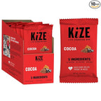 KiZE Energy Bars - Gluten Free, Dairy Free, Nut Free, Non-GMO, and High Protein Meal Replacement Energy Bars, Meal Bar, Clean and Simple Food Ingredients - Cocoa, 9g High Protein Snacks, (10 Count)