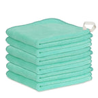 Makeup Remover Cloth 12 x 12 Inch, Reusable Makeup Remover Towels for Washing Face, 6 Pack Washable Microfiber Face Cloth Fast Drying Washcloth, Green