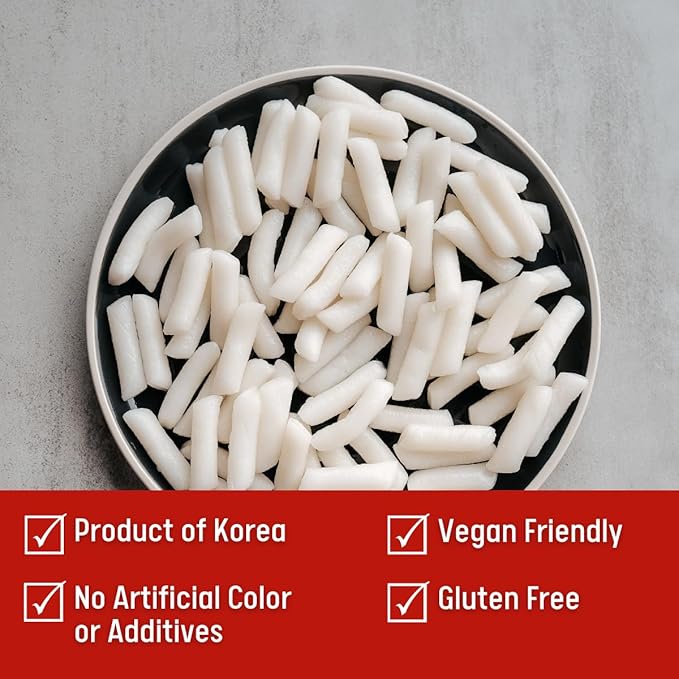 Korean Rice Cake Tteokbokki Stick – 2 Pack (3 Individual Package X 2 Pack) Vegan, Non-GMO, Gluten Free, Tteok Rice Cakes Food Pasta 21.16 oz Per Pack