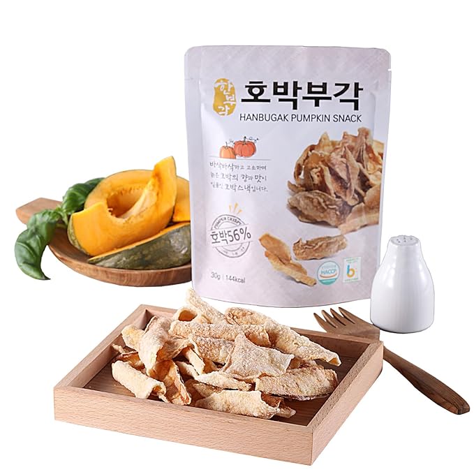 [HANBUGAK] Pumpkin Snack, Crispy Pumpkin Chips, Pumpkin Bugak, Korean Traditional Snack, No Artificial Preservatives, 5.29 oz (1.05 oz X 5ea)