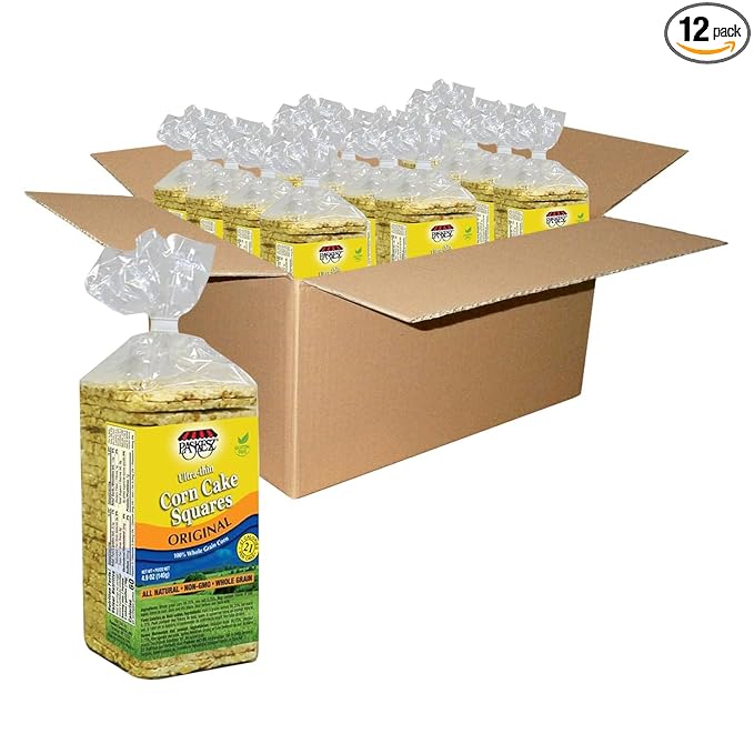 Only Kosher Candy Ultra Thin Corn Cake Squares, Gluten Free Cakes, Original (Pack of 12)
