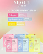 DERMAL Vitamin Hydrogel Melting Jelly Gel Mask 4ea - Korean Overnight Face Mask with Vitamin Complex - Anti Aging & Evens Skin for Radiant Skin - Korean Skincare