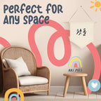 ARI MES - Korean First Birthday Hanging Canvas Banner, Dohl Decoration Korean, Durable Canvas Flag, First Birthday Decorations for Girl and Boy, Happy Birthday Banners Celebration, Korean-Classic