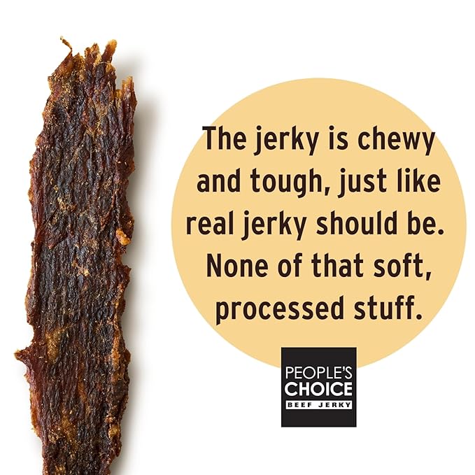 People’s Choice Beef Jerky – Carne Seca – Chipotle & Roasted Garlic – 13g Protein – Sugar Free, Zero Carb, Keto Friendly – Dry Texture – Made in USA – 1 Pound (16 oz) Bag
