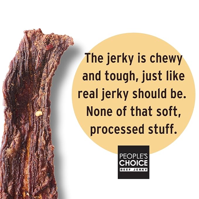 People’s Choice Beef Jerky – Carne Seca – Limón Con Chile – 16g Protein – Sugar Free, Zero Carb, Keto Friendly – Dry Texture – Made in USA – 1 Pound (16 oz) Bag