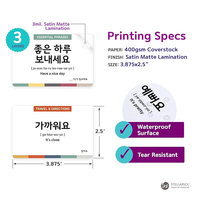 3-Pack Gift Set Korean Basic Conversation Flashcards – Essential Phrases, Everyday Situations, Slang + Free MP3 Audio