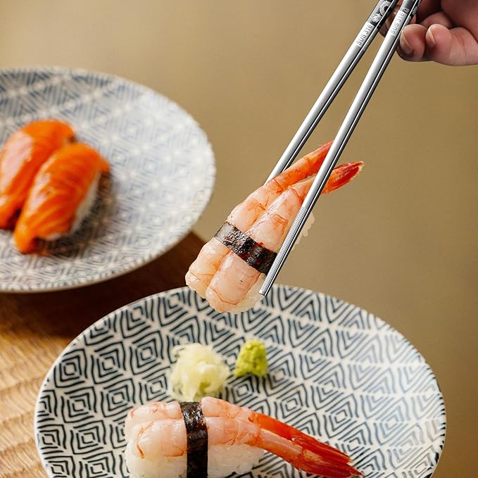 5 Pairs Dragon Chopsticks Set Black Stainless Steel 316 Kitchen Dinning Utensils Reusable Japanese Korean Chinese Dishwasher Safe Non-Slip Chop Sticks Tableware Gift 9.26"