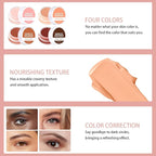 Under Eye Brightener Concealer, Long-Lasting Hydrating and Waterproof Color Corrector for Dark Circles, Full Coverage Lightweight Undereye Brightening Cream with Puff & Concealer Pen, #02 Warm Nude