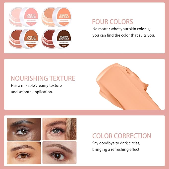 Under Eye Brightener Concealer, Long-Lasting Hydrating and Waterproof Color Corrector for Dark Circles, Full Coverage Lightweight Undereye Brightening Cream with Puff & Concealer Pen, #02 Warm Nude