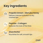 CNP Honey Lip Butter - Propolis Lipcerin™ 01 Original, Hydrating Overnight Manuka Lip Balm & Mask, 12hr Long-Lasting Moisture, Korean Skin Care, 0.5 fl.oz.