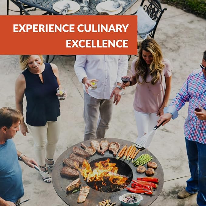 ARTEFLAME Charcoal BBQ Grill, Griddle, and Fire Pit Bundle | Gourmet Outdoor Cooking Essentials | Steakhouse Searing Set (40" Low Euro Base with 9 Grilling Accessories) Made in USA