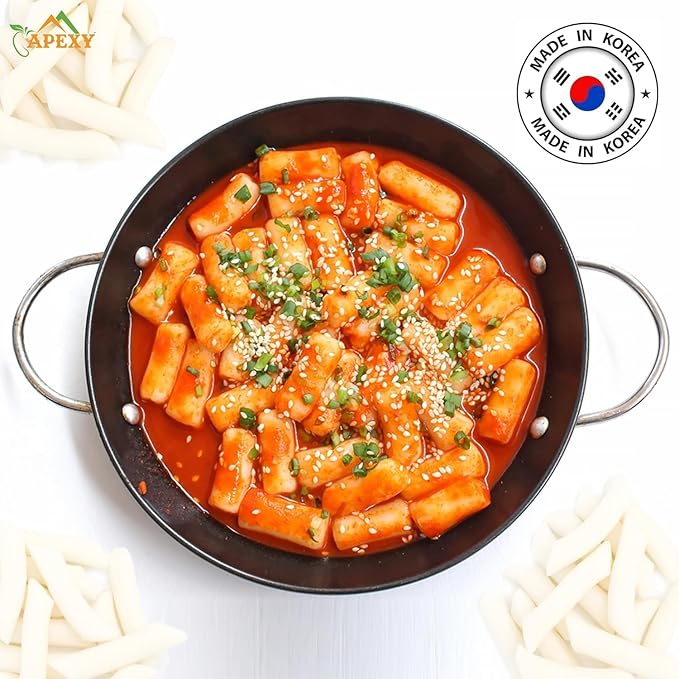 Apexy Korean Rice Cake Tteokbokkik Rice Cake, Chewy Tteok, Authentic Korean Street Food Snack, Perfect with Cheese and Ramen Noodles, No MSG, No Corn Syrup, Vegan and Gluten Free, Non-GMO 21.16 oz Pack of 2