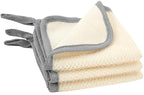 S&T INC. Exfoliating Washcloths, Dual Sided for Face and Body Scrub Towel, 9.9 Inch x 9.9 Inch, Grey, 3 Pack