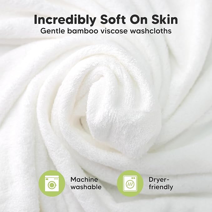 6-Pack Baby Washcloths - Soft Absorbent Viscose from Bamboo Wash Cloths for Babies, Kids, Toddlers, Infant, Newborn Bath Towels, Gentle on Sensitive Skin, 10x10 Reusable Face Towels (Carrot)