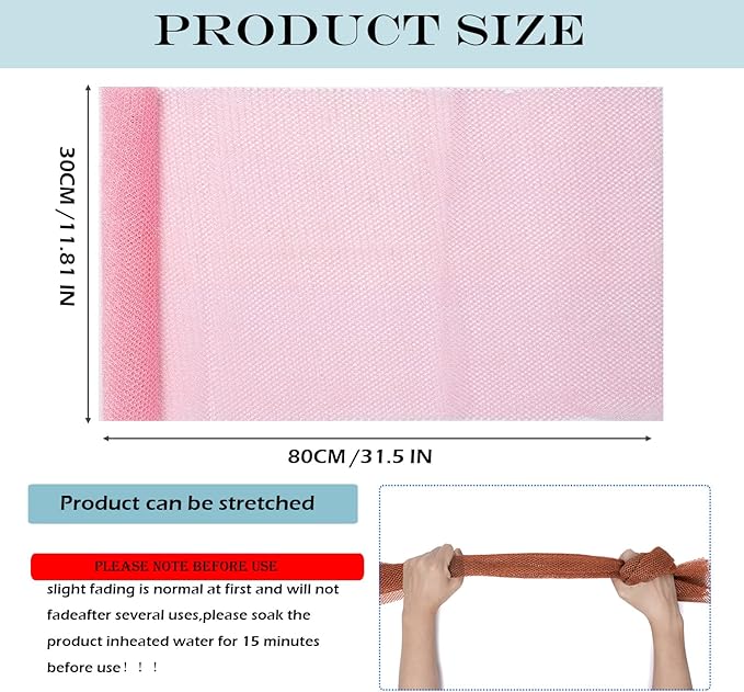 African Exfoliating Net,JASSINS African Sponge Net,Body Exfoliating Long Net Shower Body Scrubber Back Scrubber Skin Smoother (Coffee + Pink)