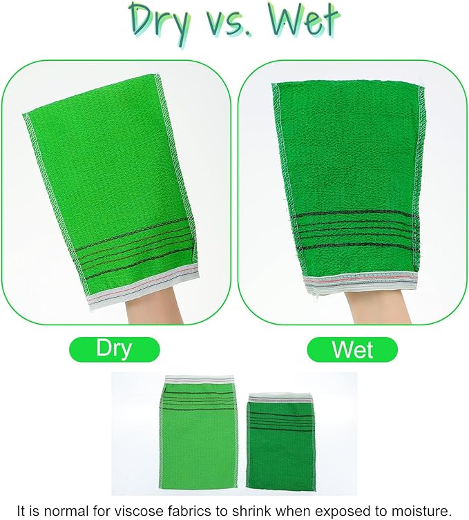 20 Pcs Exfoliating Mitt Washcloth Korean Scrub Bath Mitten 7.7 x 5.3 in Body Scrubber for Remove Dead Skin Grease, Cleaning Skin