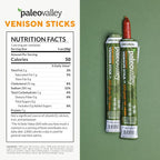 Paleovalley 100% Grass Fed Venison Sticks – 10 Pack – Keto-Friendly, High Protein, Low-Calorie Snack – Omega-3 Rich, Gluten-Free, Nitrate-Free, Naturally Flavored – Healthy On-the-Go Meat Snack