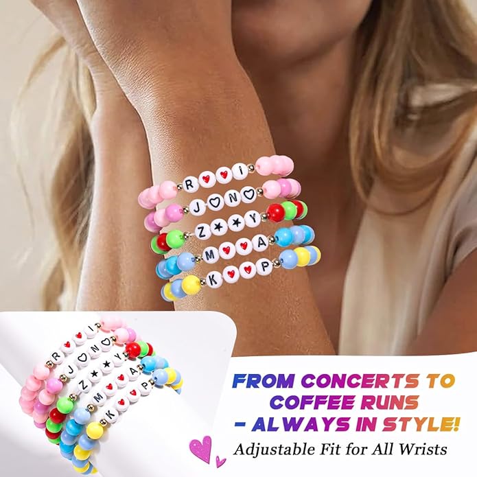 AICase for Kpop Merch Cosplay Inspired Bracelets Outfit Costume 5 Pcs Stackable Stretch Friendship Beaded Bracelets for k pop Merchandise Jewelry Gifts for Fans Women Christmas Stocking_57