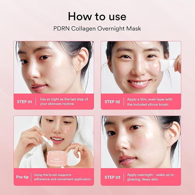 Abib PDRN Collagen Overnight Mask Firming Jelly 2.7 fl oz | Korean Overnight Sleeping Cream Mask Moisturizer for Glass Skin Slugging Niacinamide Centella Peptides (Vegan PDRN/Firming Jelly)
