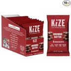 KiZE Energy Bars - Gluten Free, Dairy Free, Non-GMO, and High Protein Meal Replacement Energy Bars, Meal Bar, Clean and Simple Food Ingredients - Brownie Batter, 10g High Protein Snacks, (10 Count)