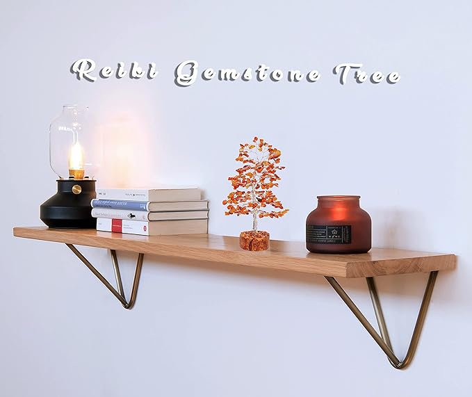FASHIONZAADI Carnelian Chakra Tree of Life - Crystal for Positive Energy, Handmade Gemstone Feng Shui Decor, Good Luck Money Tree Bonsai - Orange Healing Crystals for Sacral Chakra, Prosperity Gift
