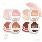 Under Eye Brightener Concealer, Long-Lasting Hydrating and Waterproof Color Corrector for Dark Circles, Full Coverage Lightweight Undereye Brightening Cream with Puff & Concealer Pen, #01 Dark Mocha